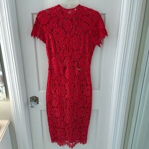 Alexis red lace dress, size small
